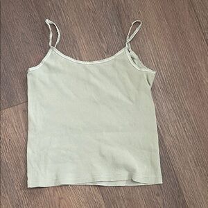 Ribbed Light Sage Spaghetti Strap Camisole